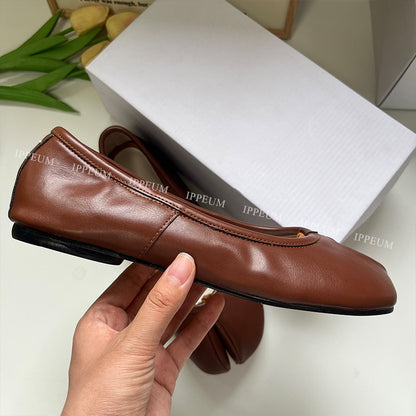 IPPEUM Tabis Shoes Black Ballets Flats Split Toe Women Mary Janes Plus Size 44 Dress Loafers Ballerina Zapato Mujer