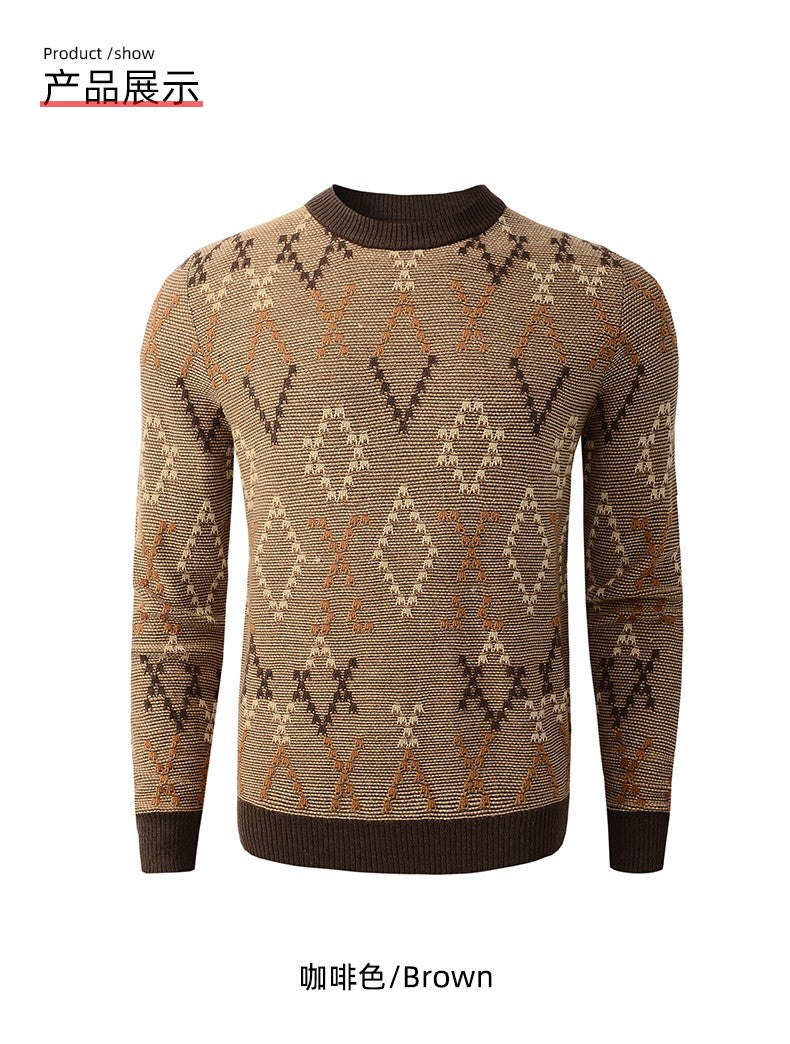 Men's Casual Crewneck Sweaters Cable Knit Thermal Pullover Sweater