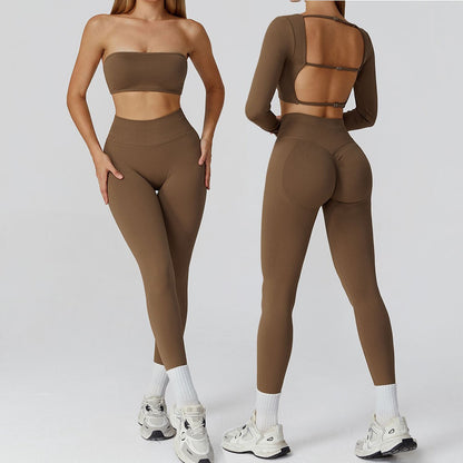Yoga Clothes Set 2PCS Gym Sportswear Women Sports Bra High Waist Leggings Fitness Suit Running Workout Tracksuit Athletic Wear