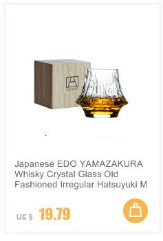 Copo de Uísque Japonês de Gelo para Uísque Puro Copos de Uísque de Montanha 3D Caixa de Presente de Madeira Taça de Conhaque Copo de Vodca Copo de Vinho