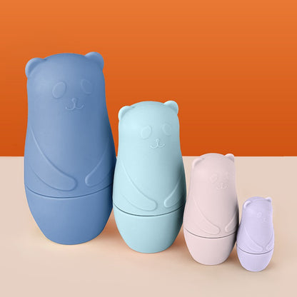 Brinquedo de empilhamento de silicone Matryoshka bonecas russas para bebês brinquedos de boneca dentro de boneca de empilhamento de silicone para interação