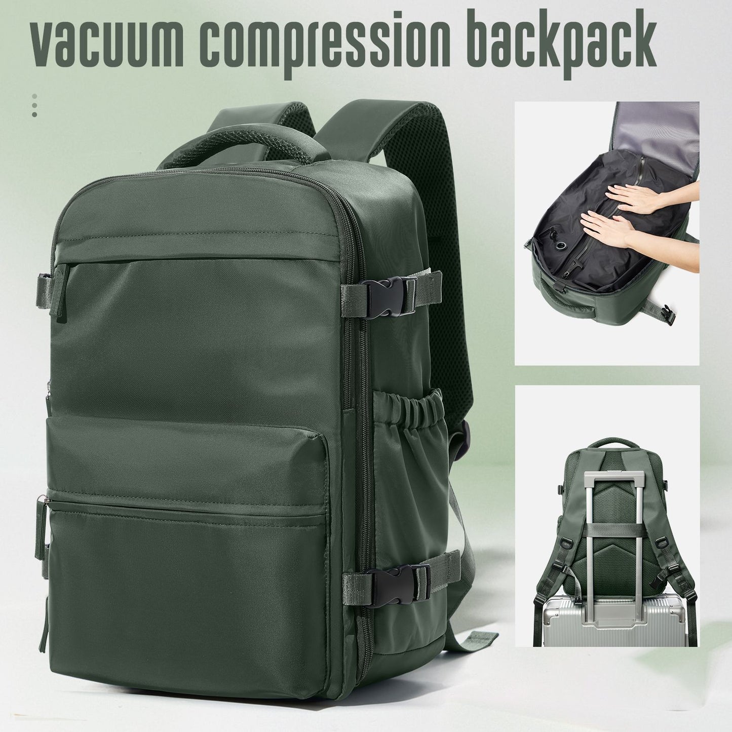 Vacuum Backpack Travel Bag for Men Large Capacity Backpack Business Laptop Backpack Women Men Expandable Backpack School Bag
