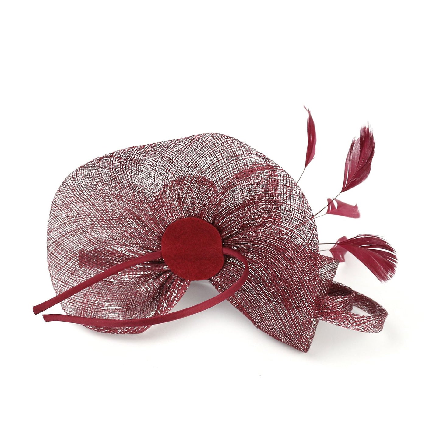 Chapéu Fascinator Feminino Pillbox Kentucky com Pena Derby Sinamay Fascinator Tiara Chapéu Fascinator para Chá para Coquetel