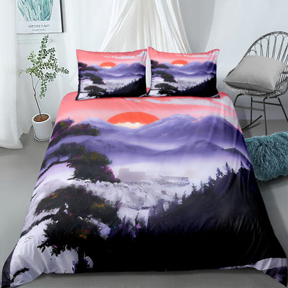 Chinese Loong Blue Duvet Cover Set UK Single Double Queen US Twin Full King Size  Bed Linen Set