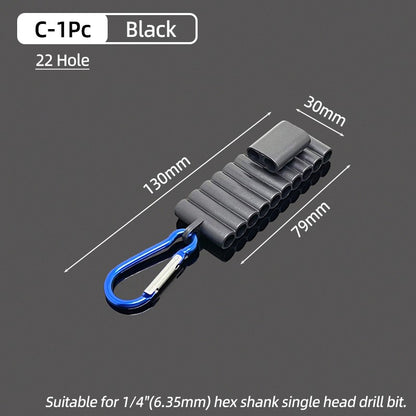 Suporte de Bits de Chave de Fenda Hexagonal de 1/4" Portátil Estojo Organizador com 10/22 Furos para Armazenamento de Bits de Broca para Cabeças de Chave de Fenda Ferramentas de Estojo