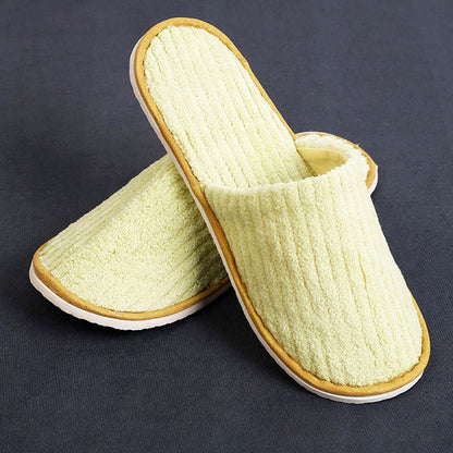5 Pairs/Lot Mix Colors Men Women Disposable Hotel Slippers Cotton Slides Home Travel SPA Slipper Hospitality Cheap Footwear
