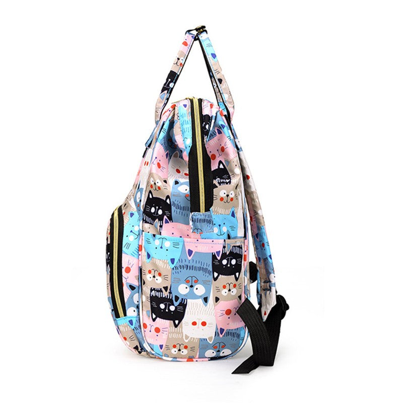 Large Capacity Mommy Bottle Insulated Storage Bag Diaper Storage Bag Cartoon Fashion Backpack Large Capacity Travel Bag New