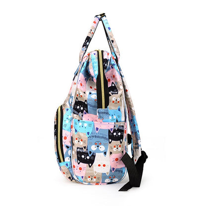 Large Capacity Mommy Bottle Insulated Storage Bag Diaper Storage Bag Cartoon Fashion Backpack Large Capacity Travel Bag New