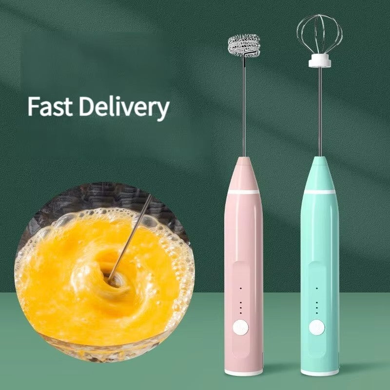 Handheld milk frother, egg beater, electric coffee machine, 3-speed rechargeable jam cake cream machine, kitchen blender