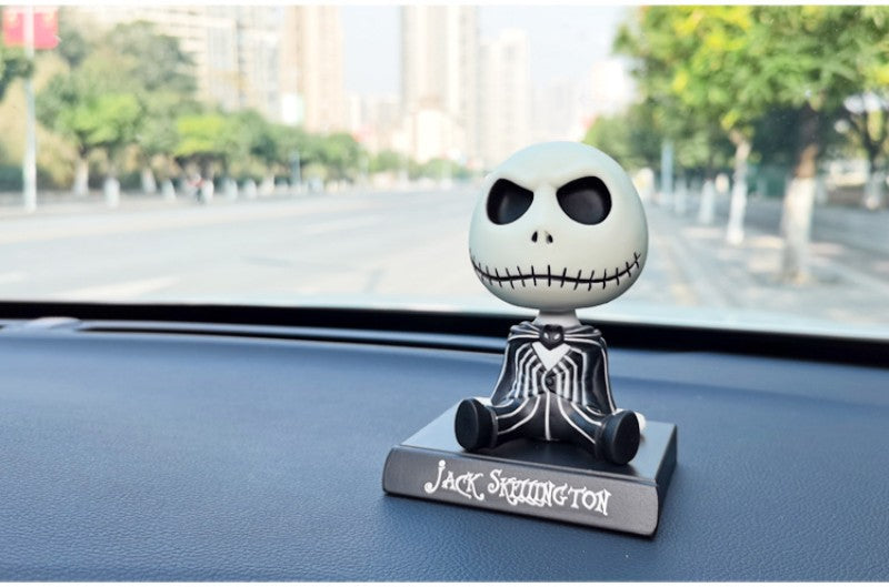 Disney O Estranho Mundo de Jack Skellington Bobble Head Boneco PVC Boneco de Ação Modelo Colecionável Brinquedo Decoração de Carro Presente