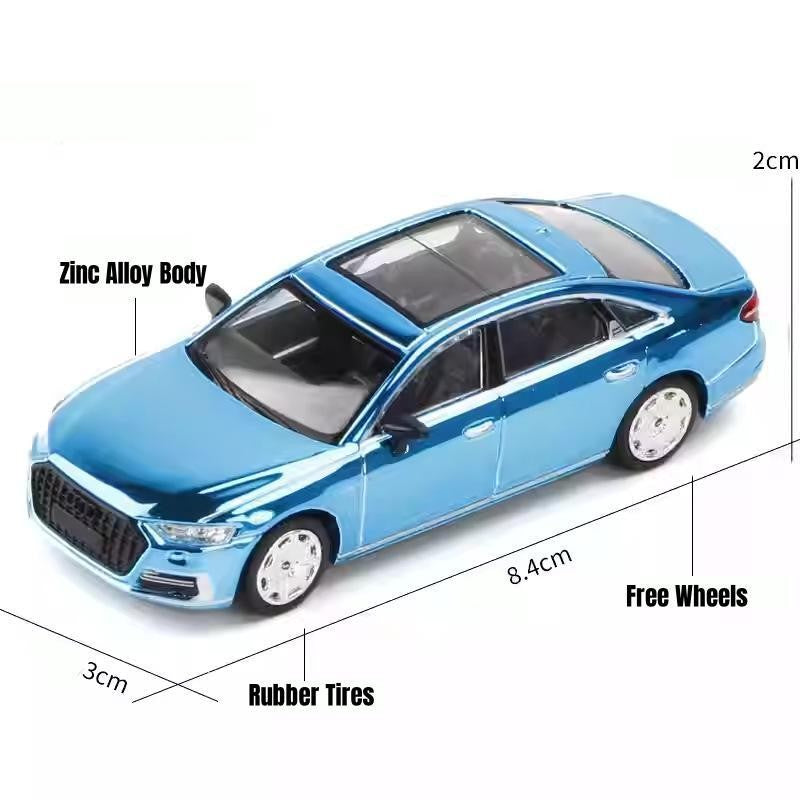 JKM 1/64 Audi A8 A7 Modelo Miniatura 1:64 Carro de Brinquedo Premium Roda Livre Coleção de Liga Fundida Adequado para Hot Wheels Mini GT