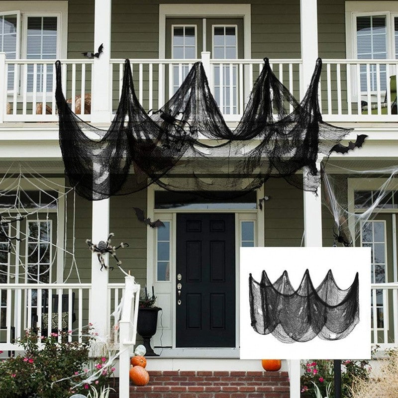 1x5M Creepy Cloth Scary Halloween Gauze Cloth Halloween Party Supplies Outdoor Home Wall Decor for Yard Garden Haunt House Bar