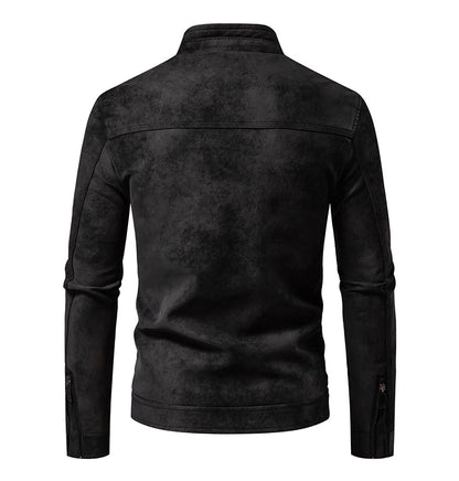 Spring Autumn Retro Leather Jackets Casual Men's Wear Tie Dyed Washed Matte Process Casual Outerwear Fashion Motorcycle Leather