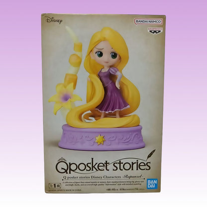 Em estoque Banpresto Bandai Q Posket Stories Personagens Disney - Rapunzel 8cm Estilo Chibi Figura Fofa Em Pé Modelo