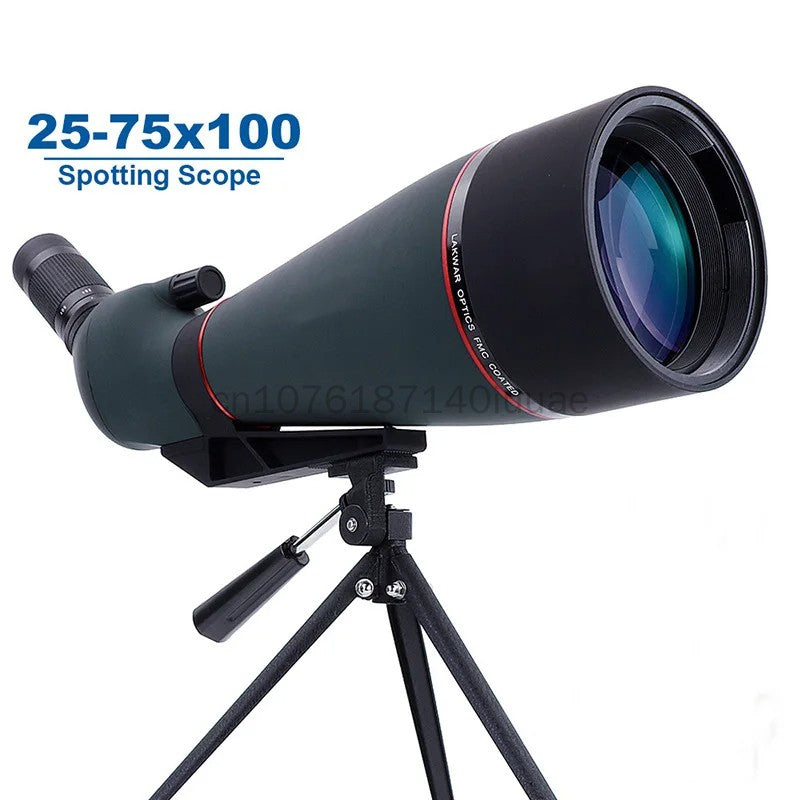 25-75x100 Bird Watching Telescope, Ultra Large Aperture High-definition Variable Magnification Monocular Telescope With Tripod
