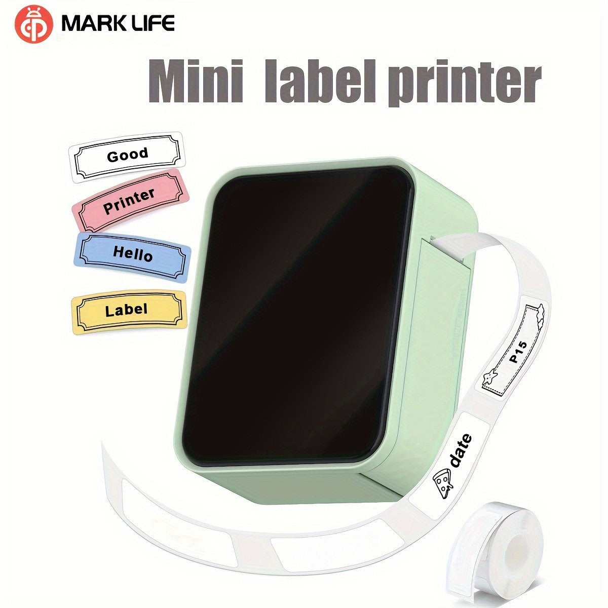 MarkLife P15 Mini Portable Thermal Printer Wireless Bluetooth-compatible Label Tag for Home Office Labeling Sticker Machine