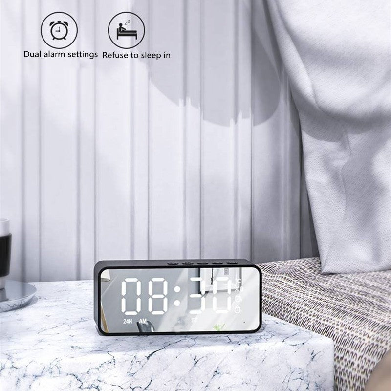 Alarm Clock Radio FM Bluetooth Speaker Portable Subwoofer Caixa De Som Sound Box Music Wireless Mini Woofers Bocina Lamp Column