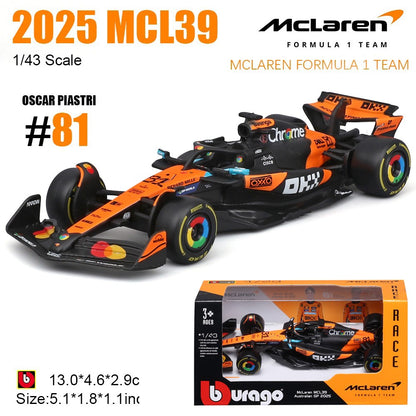Novo em estoque Bburago 1:43 2025 F1 Japão Red Bull Rb21 Liga Modelos Miniatura Ferrari Sf25 #44 Rb21 Verstappen Mcl39 W16 ?Carro de Brinquedo