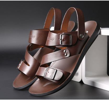 Summer Comfortable Men's Sandals 2025 Fashion Slippers Beach for Male Leather Shoes Open Toe Casual Mens Sandals zapatos hombre