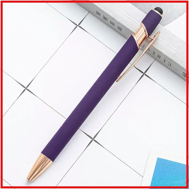 100 Pcs Light - Metal Capacitive Universal Touch Screen Stylus Ballpoint Pen Free Custom Logo Writing Stationery Office Gifts