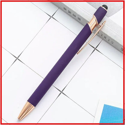 100 Pcs Light - Metal Capacitive Universal Touch Screen Stylus Ballpoint Pen Free Custom Logo Writing Stationery Office Gifts
