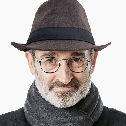 New Fashion Casual Topper for Men British Fashion Black Jazz Hat Wool Versatile Middle-aged Elderly Hat Elegent Trend Fedoras