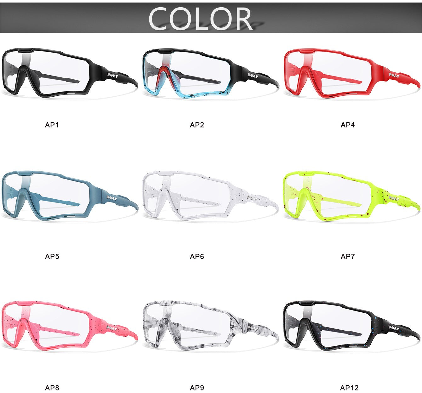 POAT Brand New Style Photochromic Sunglasses Sports Men Women MTB Bike Bicycle Eyewear Cycling Fishing Running Glasses