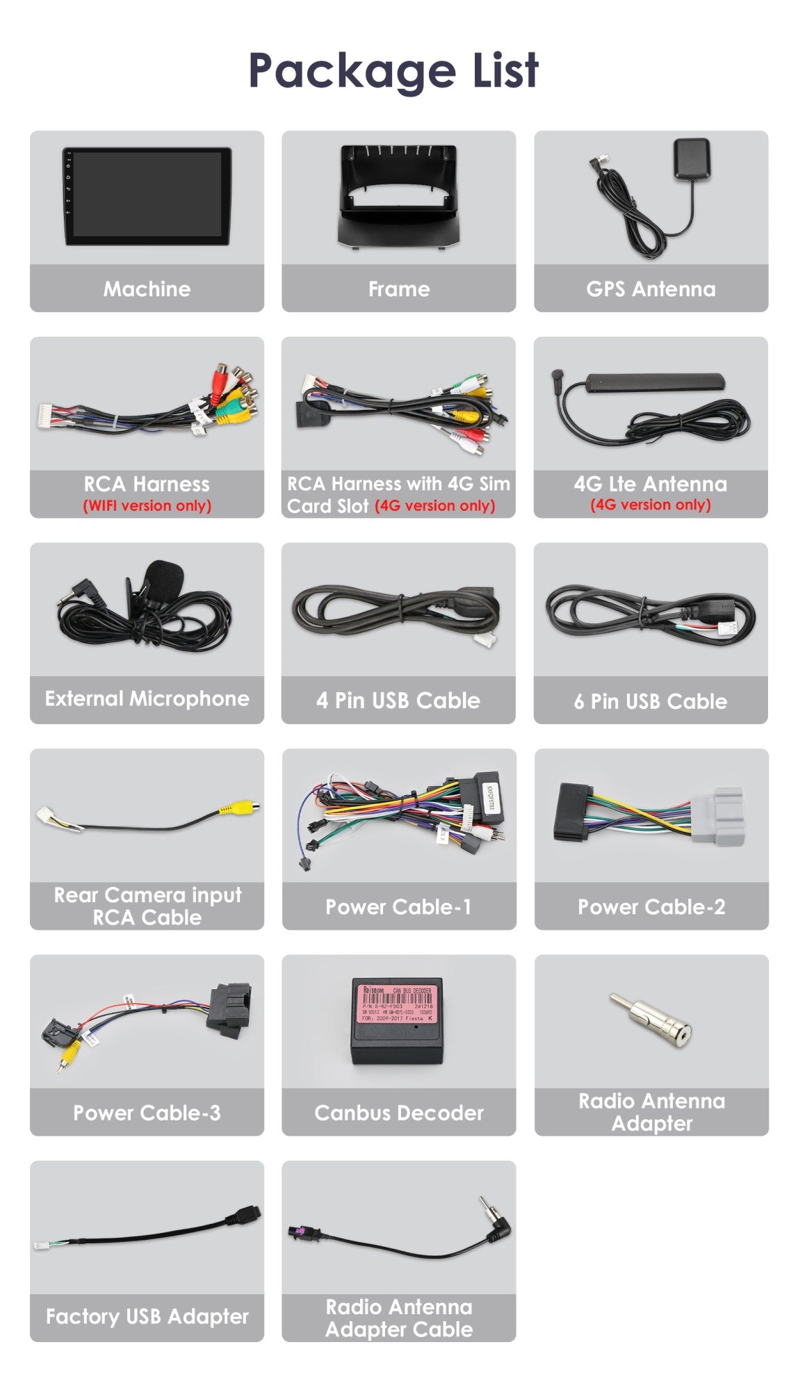 Para Ford Fiesta Mk7 2009-2017 CarPlay sem fio para Apple Android Auto Rádio Automotivo GPS RDS WiFi 4G 8 Núcleos Multimídia Estéreo 2din SWC