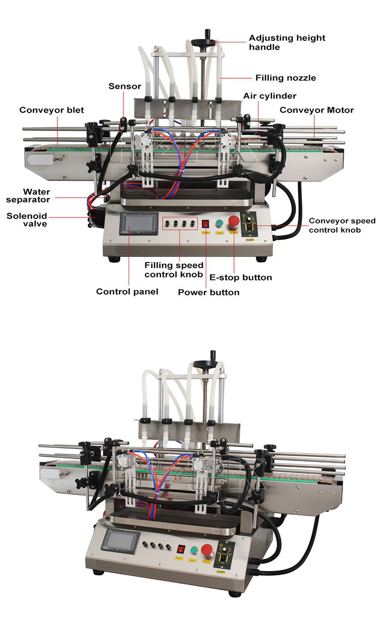 Table Top Shampoo Glass Plastic Bottle Liquid Automatic Filling and Capping Machine Mineral Water Production Line