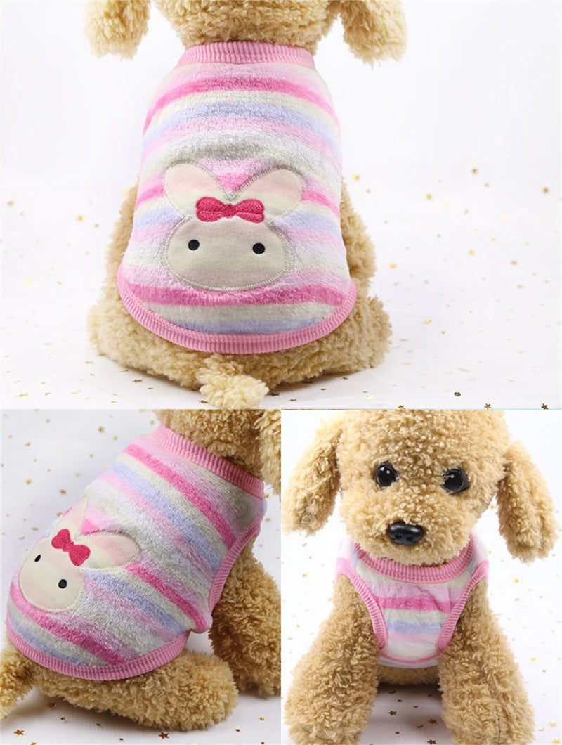 Roupa De Gato De Lã Desenho Animado Outono Inverno Casaco Quente Jaqueta Para Cães De Estimação Cachorro Gatos Suéter Roupas Macias Fantasias De Gatinhos Produtos