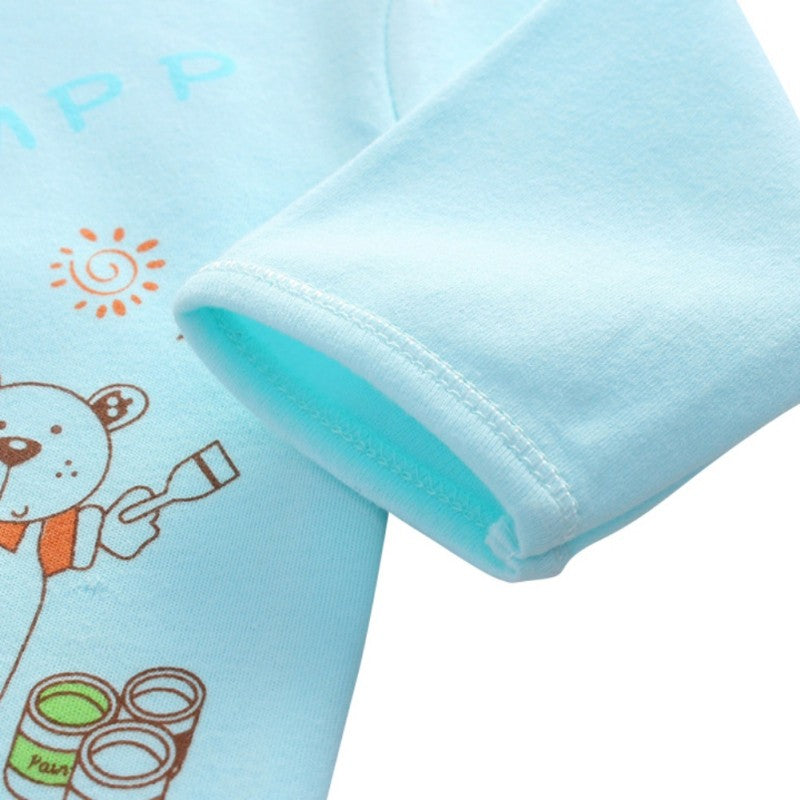 Newborn Baby Suits Boy Girl Clothes Sets Tops Pants Bibs Hats Cotton Cartoon Print Baby Clothing Cute Infant Outfit 0-3 Months