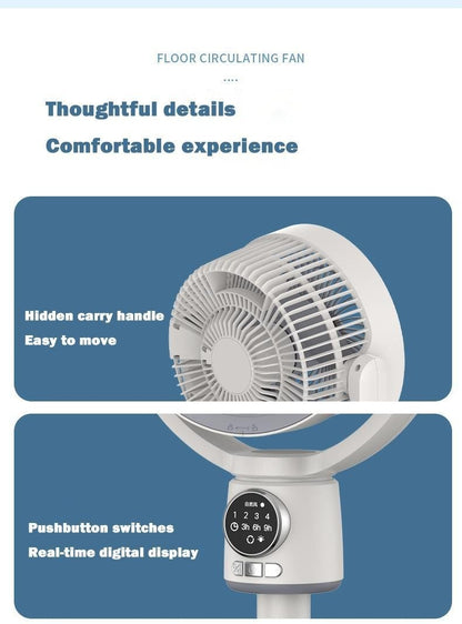 USB Charge-in Use Air Circulation Fan Household Electric Fan Turbine Silent Convection Floor Fan Timing, Operated Mini Fan