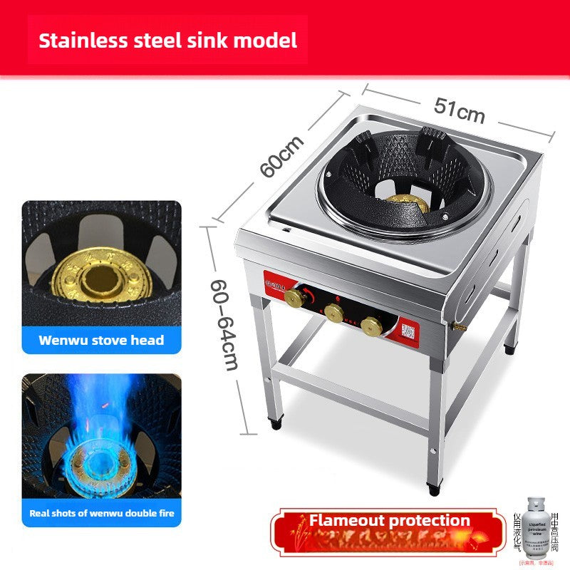 Household Fierce gas Stove Commercial Hotel Restaurant Gas Cooker High Pressure Liquefied Gas Cooktop with Flameout Protection