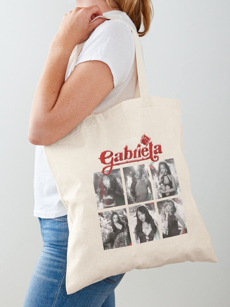 Katseye Tote Bag Korean Kpop Shopping Bag Print Original Design White Unisex Travel Canvas Casual Bag Commuting Portable Handbag