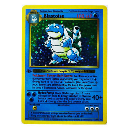 Cartas Colecionáveis Pokémon 1996 1ª Edição Flash Cards Charizard Blastoise Jogo DIY PTCG Jogo Anime Cartas Feitas à Mão Brinquedos de Presente