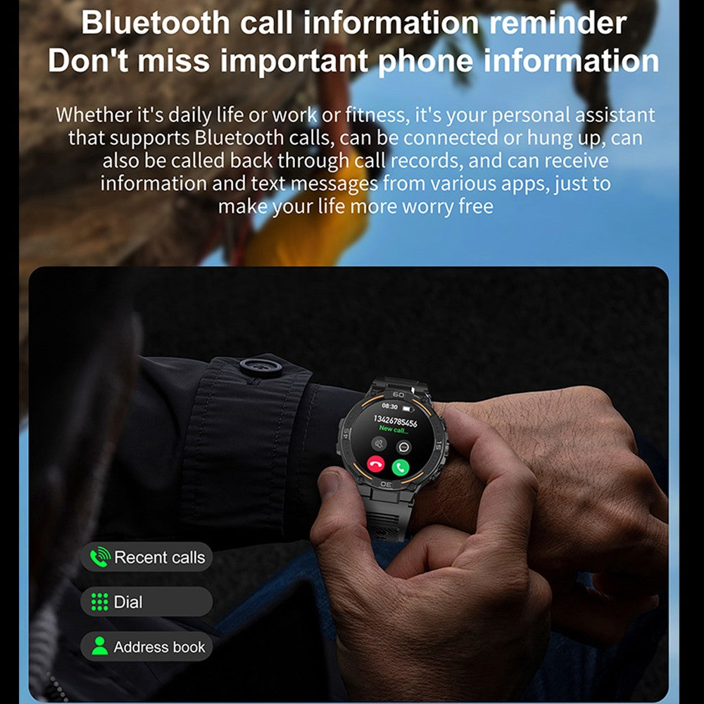Smartwatch Militar de Outdoor 2025 Novo GPS Display Ultra HD de 1.52" Chamada Bluetooth Frequência Cardíaca IP69K À Prova D'água AI Smartwatch Masculino