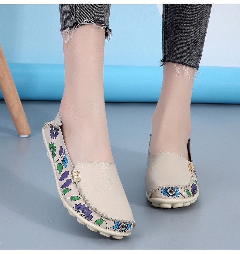 New Moccasins Women Flats Spring Female Leather Loafers Slip on Ballerina Women Casual Shoes Zapatos Mujer Plus Size 35-46