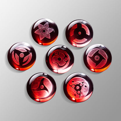 Anime Sasuke Sharingan Bola de Cristal com Base de LED 7 Peças Criativas Enfeite de Mesa Luzes Japonesas Ninjas Fãs Presente de Aniversário