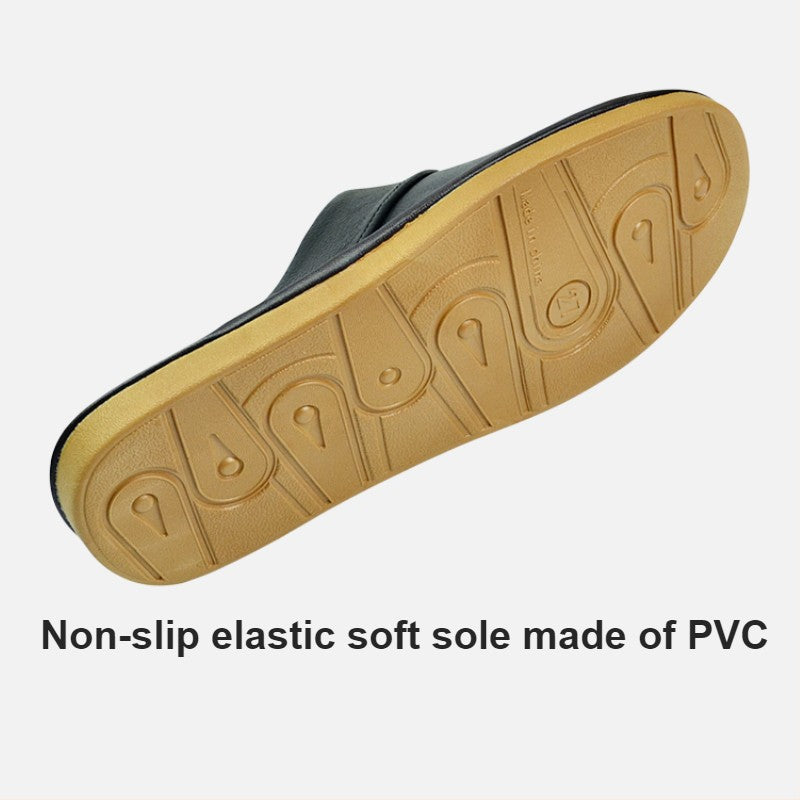 Big sizeGenuine Cow Leather Slippers Homes in indoor slipper Spring Autumn men women elderly non-slip casual single Slides shoes