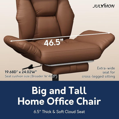 Cross Legged Office Chair with Arms,Criss Desk Chair,High Bcak Big and Tall Office Chair with Foot Rest,Reversible Armrests