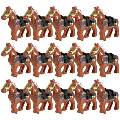 Blocos de Montar Zoológico Medieval Acessórios de Personagens Montarias Animais Cervos Elefantes Camelos Lobos Cavalos de Guerra Tijolos Brinquedos Presentes K080