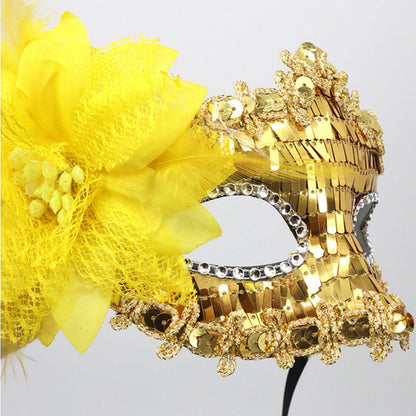 2Pcs Couples Gold Purple Black Blue Lace Masks Butterfly Venetian Face Cover for Mardi Gras Halloween Masquerade Party Costume