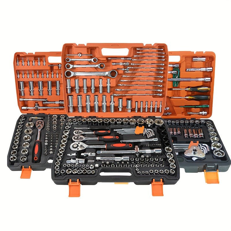 Conjunto de Ferramentas de Reparo Automotivo de 53 Peças com Soquetes e Estojo, Construção em Aço, para Motocicletas Street-Touring e Manutenção de Veículos