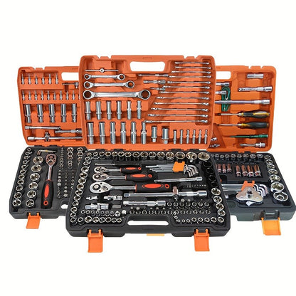 Conjunto de Ferramentas de Reparo Automotivo de 53 Peças com Soquetes e Estojo, Construção em Aço, para Motocicletas Street-Touring e Manutenção de Veículos