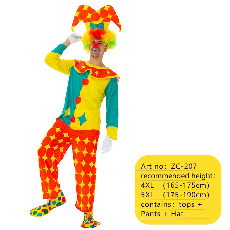 Clown Role-playing Costume Clown Uniform Anime Style Fantasy Circus Costume Set Halloween Carnival Party Costume