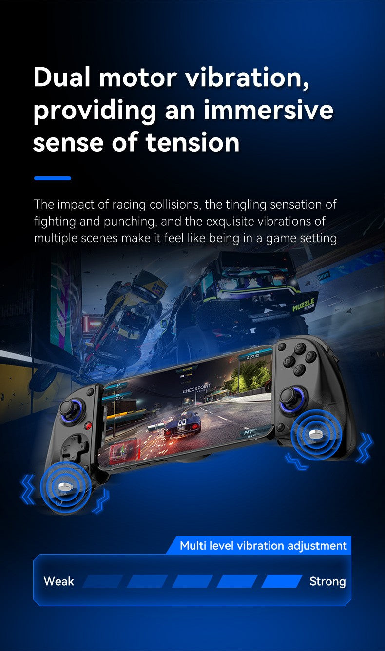 D11 Stretchable Game Controller Hall Trigger Supports Android Phone/Switch/PC/iOS/ Streaming Controller