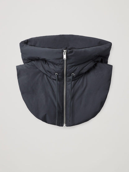 Winter Ultralight Down Hooded Hats for Women Men Warm Ring Scarf Balaclava Hat Neck Zippper Drawstring Coat Scarf Short Tank Top