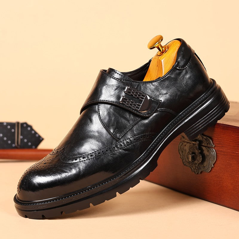 British Style New Oxford Shoes Men's Thick Soled Carved Blok Wedding Leather Shoes High-quality Designer Business Formal Loafers