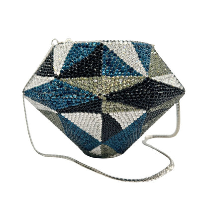 XIYUAN Silver Diamond Evening Bag Luxury Crystal Women Party Wedding Clutches Rhinestone Handbags Ladies Elegant Bridal Purses