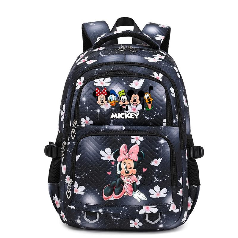 Mochila Mickey Minnie 3 Peças para Meninas e Meninos com Lancheira e Estojo, Mochila Escolar Fofa para Ensino Fundamental e Médio, Presente de Natal